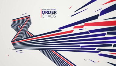 Entropi konsepti vektör soyut zemin kaos içinde uçan enkaz, yıkım temalı duvar kağıdı, patlamış parçalar düzensizliği 3D tasarım