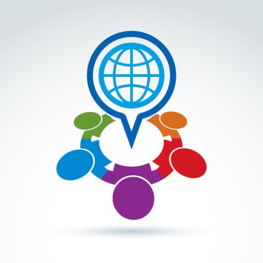 Colorful illustration of an international meeting