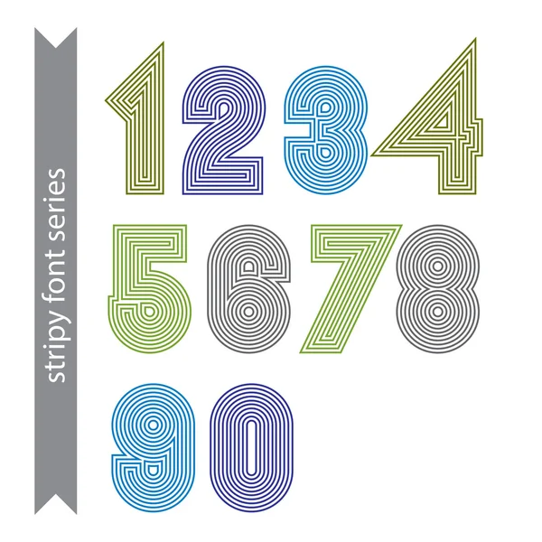 Numbers made with parallel straight lines — Stock Vector