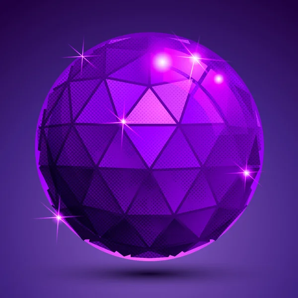 Bright textured spherical object with flashes — Stockvector