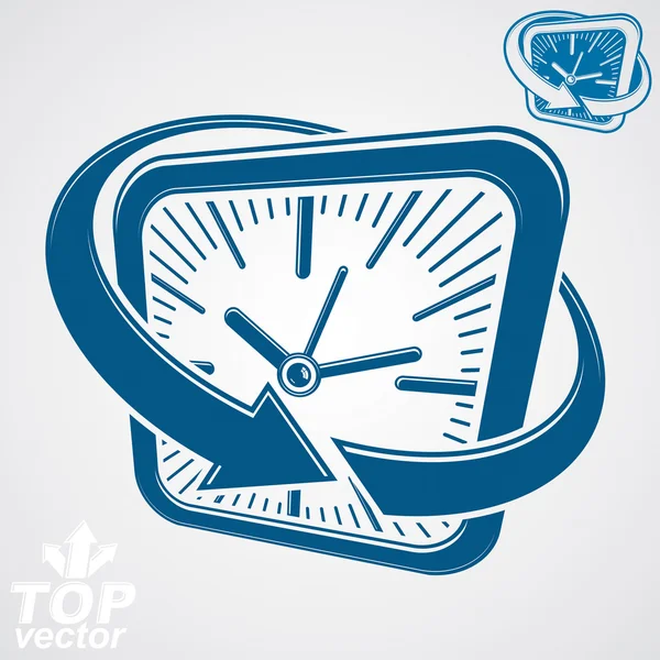 Reloj de pared cuadrado con flecha — Vector de stock