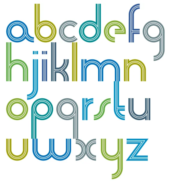 Triple line colorful font — Stock Vector