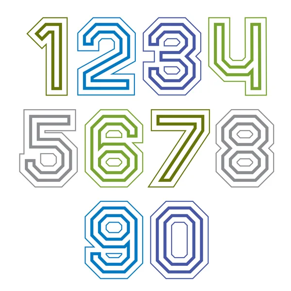 Straight numbers isolated — Stock Vector