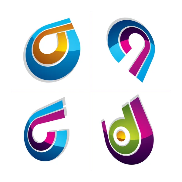 Three dimensional colorful icons set — 图库矢量图片