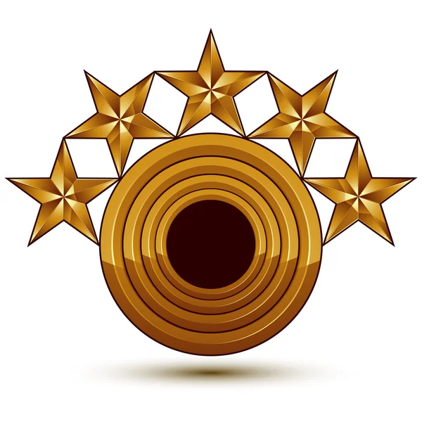 Símbolo geométrico dourado real —  Vetores de Stock