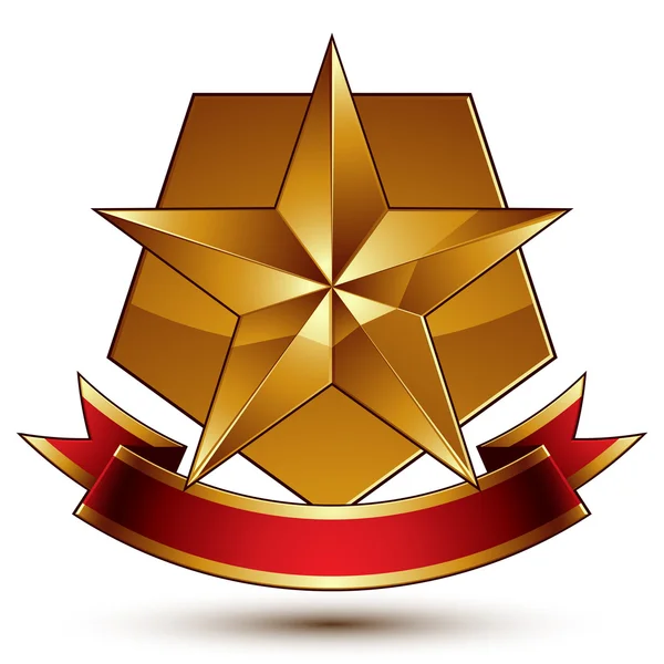 Pentagonal golden star — Stock Vector