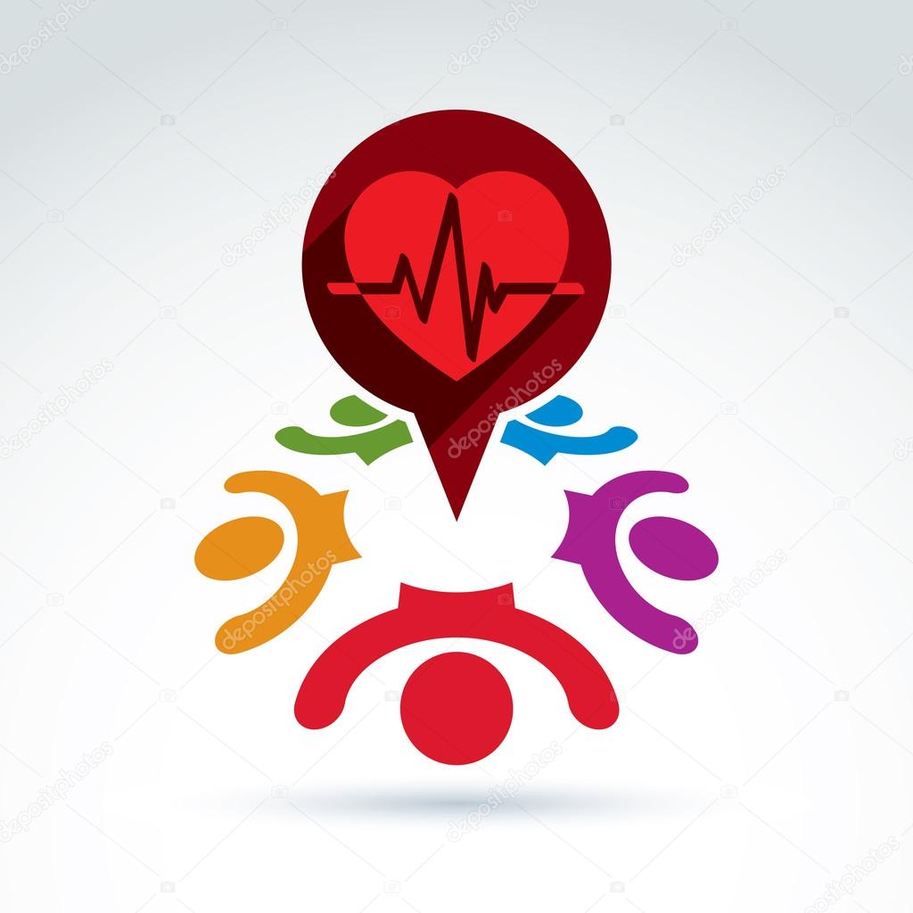 cardiogram heart beat icon