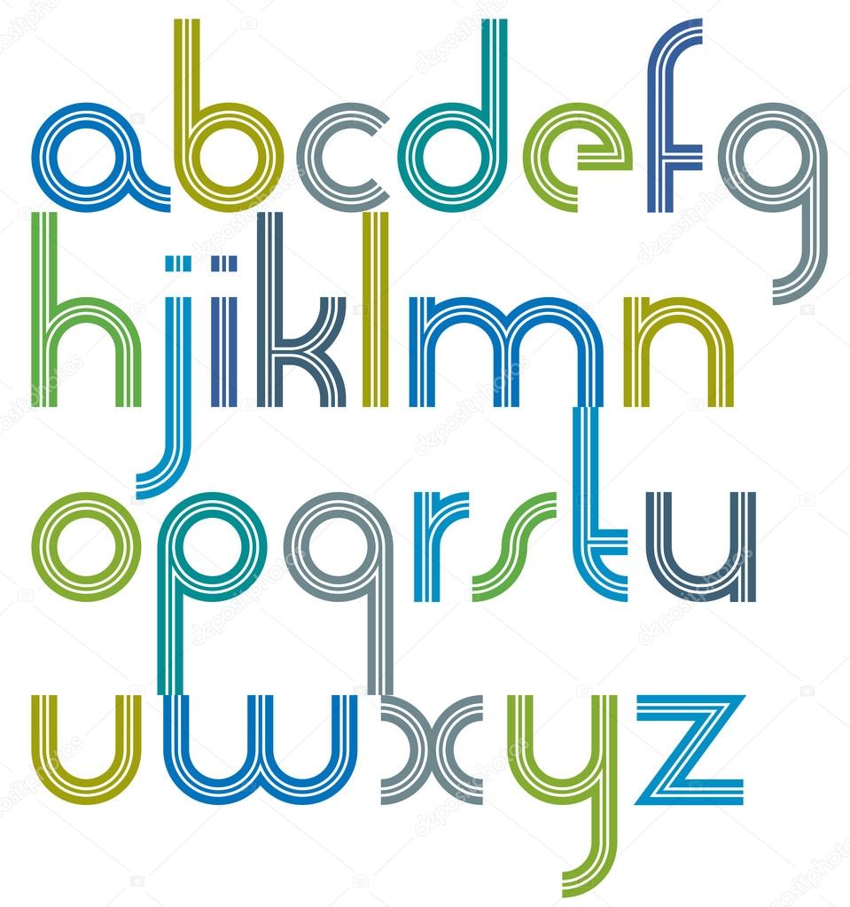 triple line colorful font