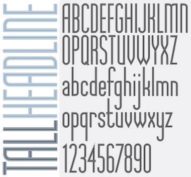 Retro tall headline condensed font