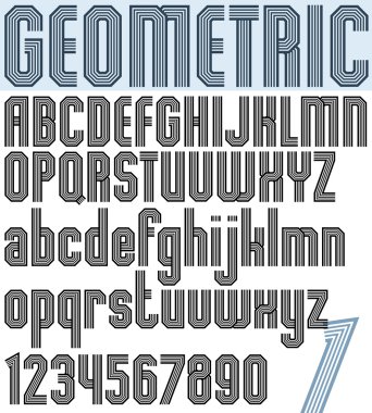 geometric sketched stylish narrow font
