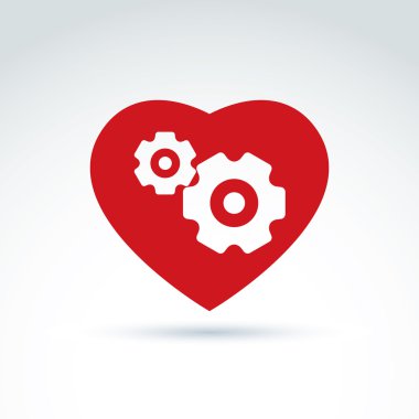 Gears and cogs in a shape of heart