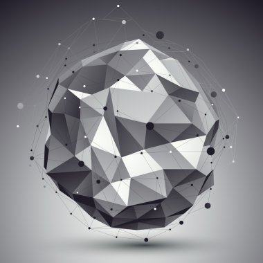 Triangular abstract grayscale lattice object