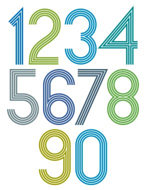 Poster rounded big bright numbers