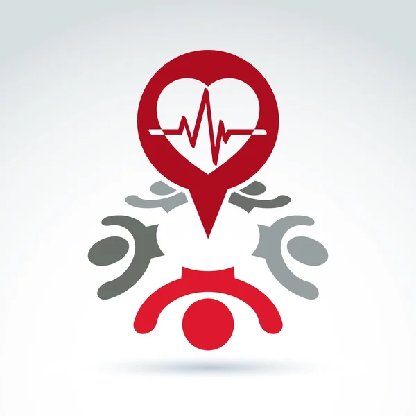 Cardiogram heart beat icon — ストックベクタ