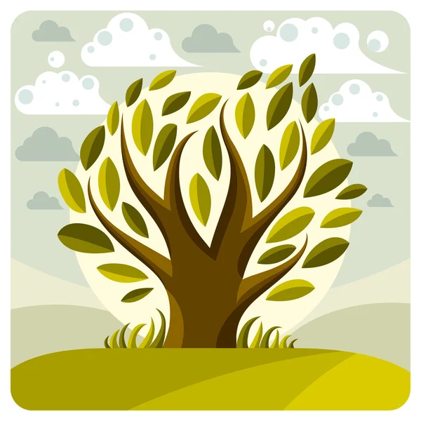 Illustratie van gestileerde boom — Stockvector