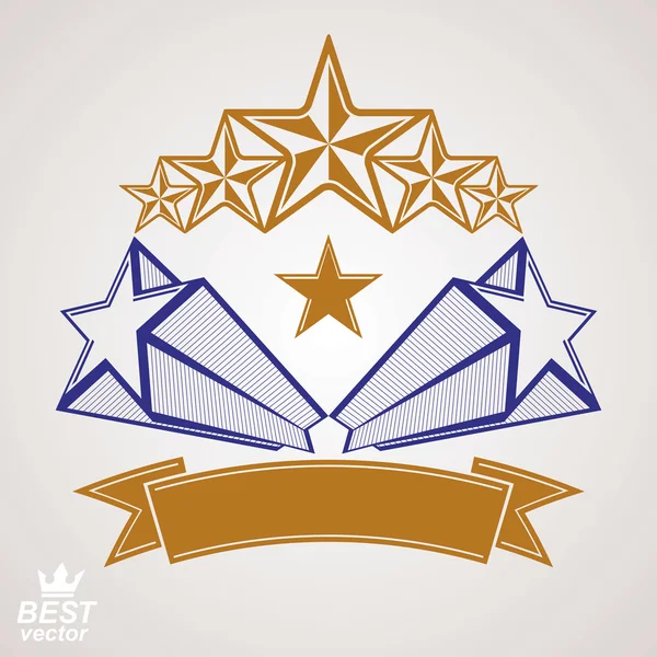 Detailed luxury 3d stars — Stock Vector