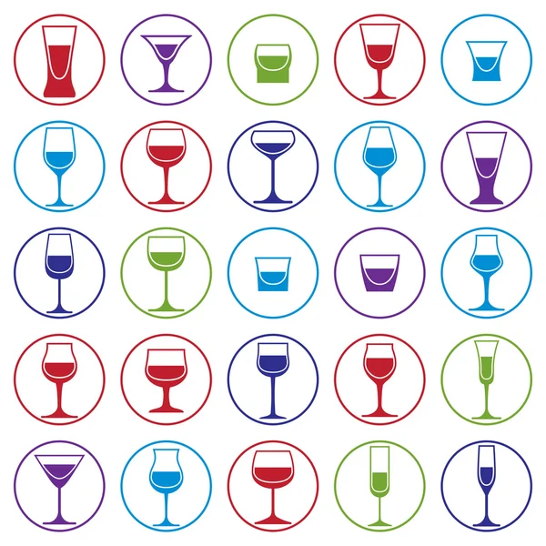 Drinking glasses collection — Stock Vector