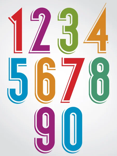 Números de banda desenhada coloridos — Vetor de Stock