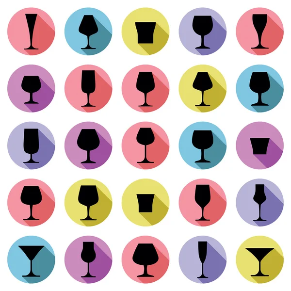Drinking glasses collection — Stock Vector