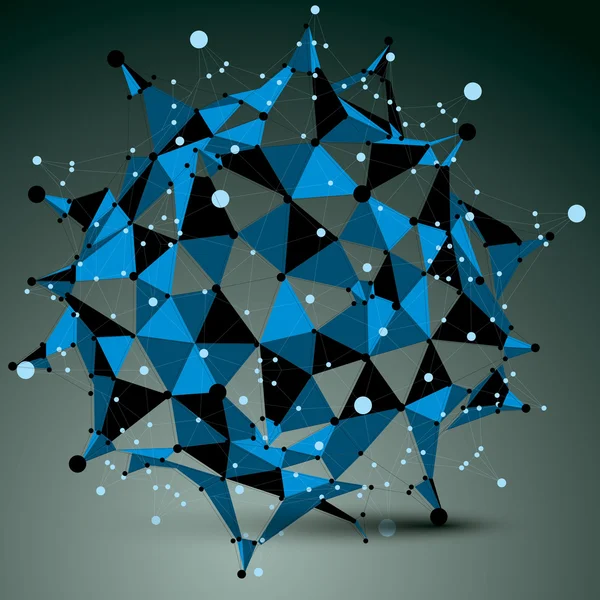 Blue geometric form with lattice structure — Stockový vektor