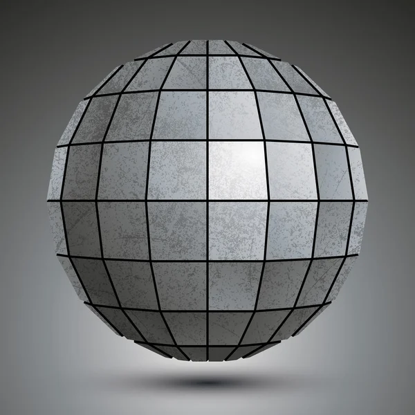 Futurista galvanizado 3d globo — Vetor de Stock