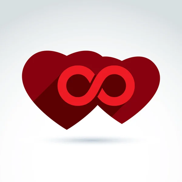 Two Valentine hearts connected — Διανυσματικό Αρχείο