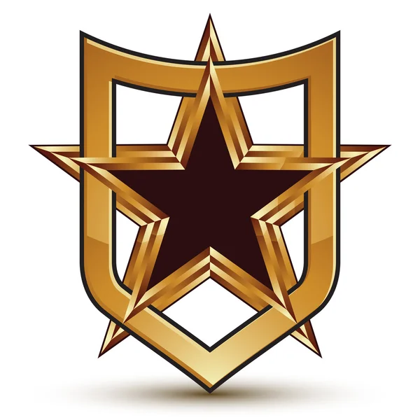 Эмблема Золотой звезды — стоковый вектор
