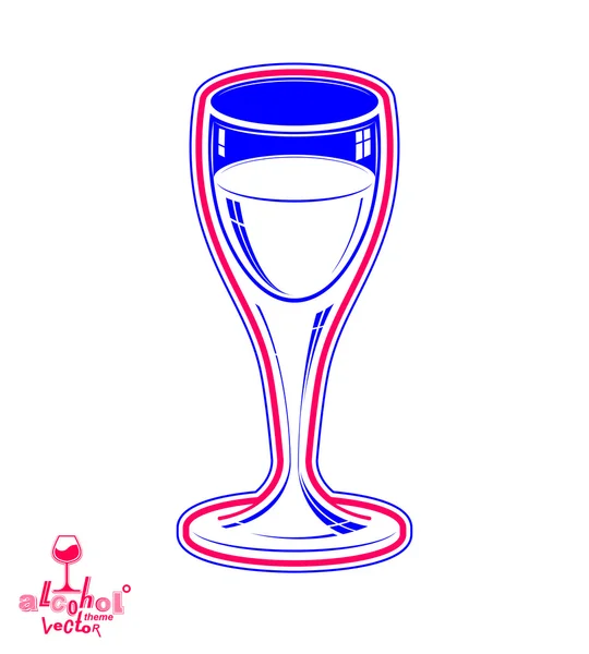 Illustrazione realistica di occhiali da vino 3d — Vettoriale Stock