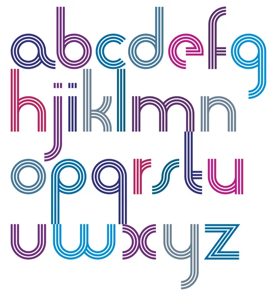 Rounded cartoon lowercase letters — Stok Vektör