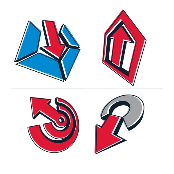 Set of abstract symbols and arrows — Stok Vektör