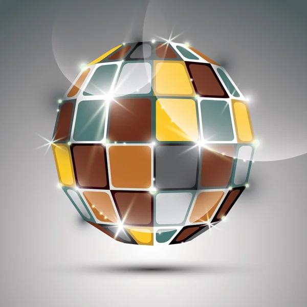 3D metal gold futuristic globe — Stockvector