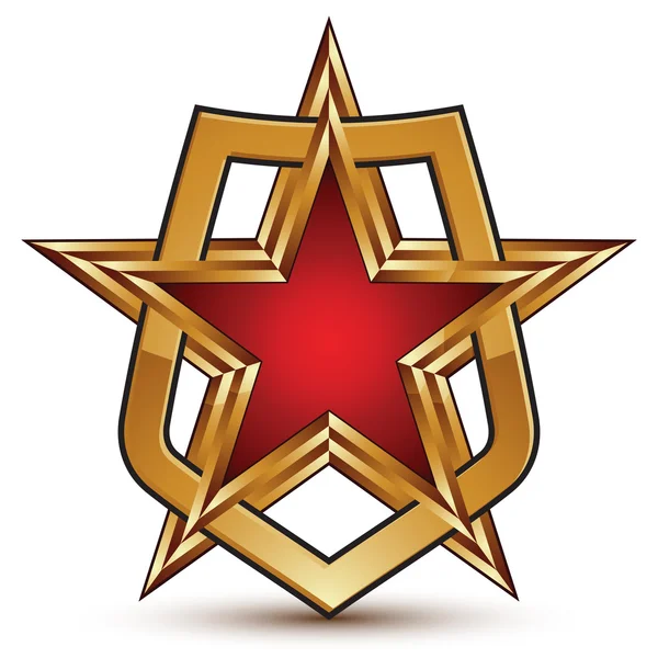 Femkantig golden star symbol — Stock vektor