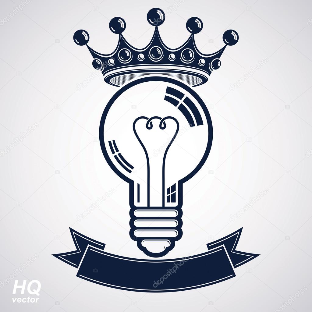 light bulb symbol with crown