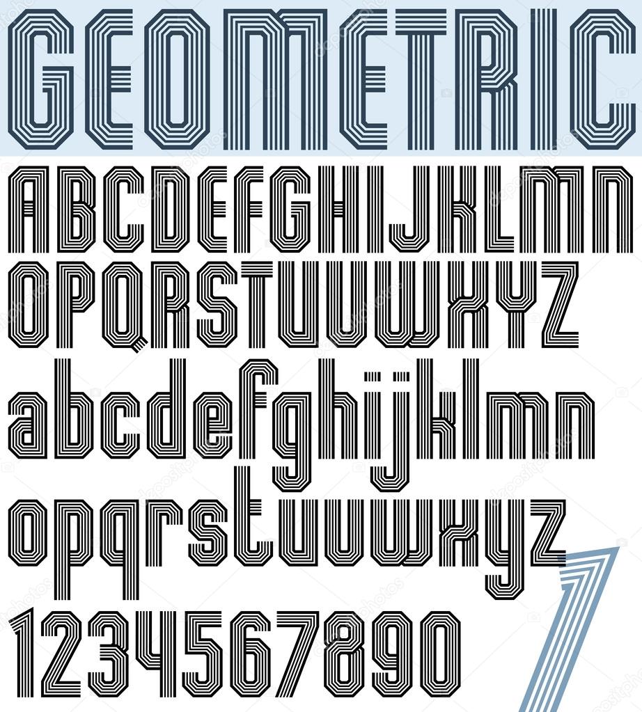 geometric sketched stylish narrow font