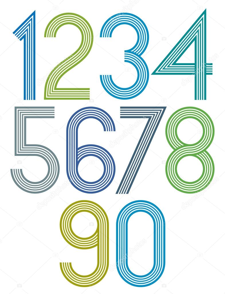 Poster bright large rounded numbers