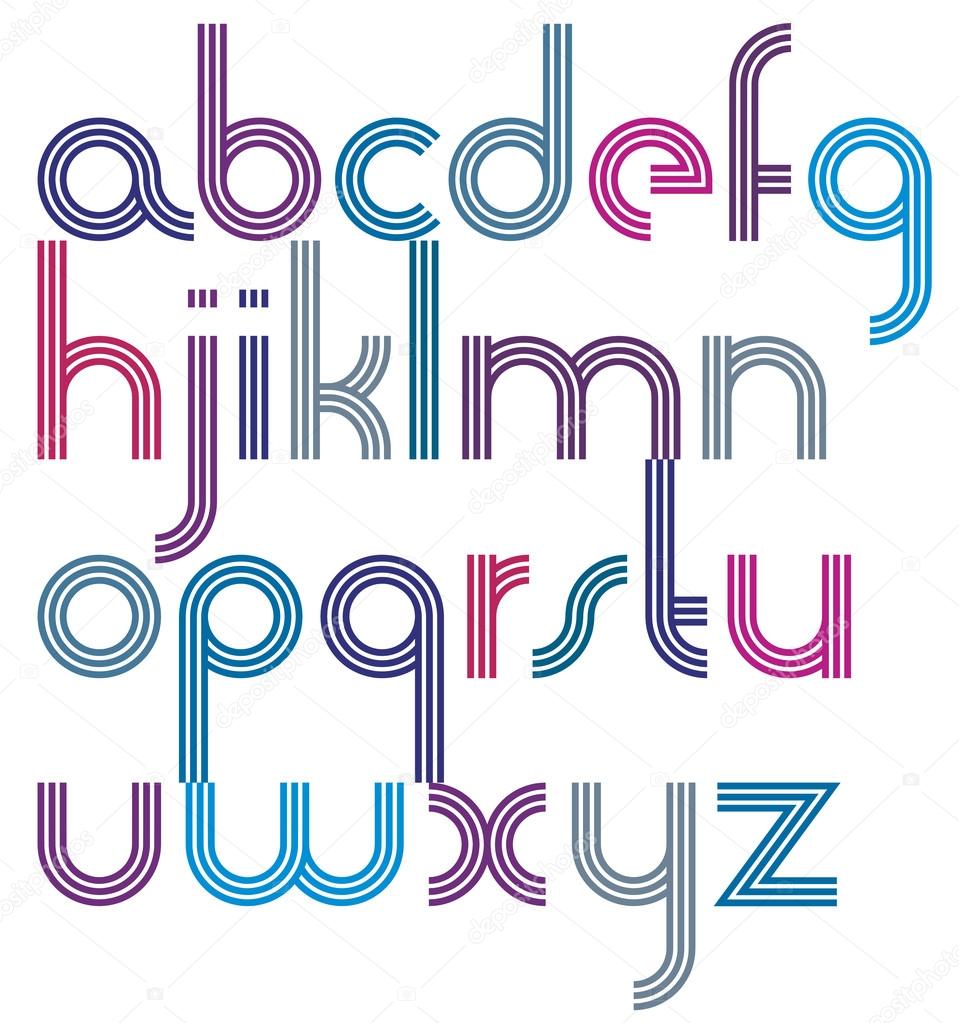 Rounded cartoon lowercase letters