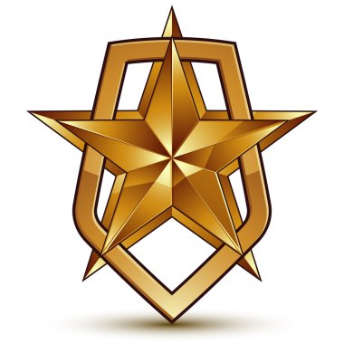 Glamorous pentagonal golden star