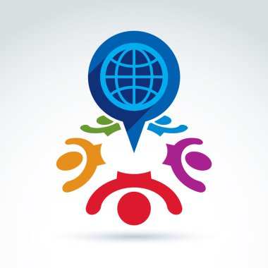 Global peace and ecology theme icon