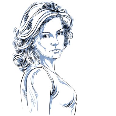 Güzel kendine güvenen kadın çizilmiş