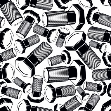 Bolt 3d monochrome seamless pattern