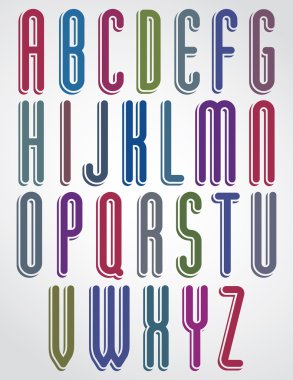 Rounded cartoon colorful uppercase letters