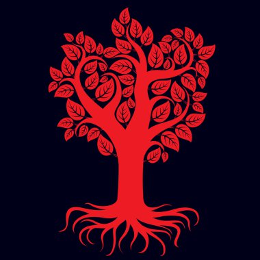 Güçlü kökleri ile dallı ağaç