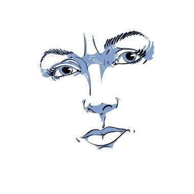 Hand-drawn doubtful woman