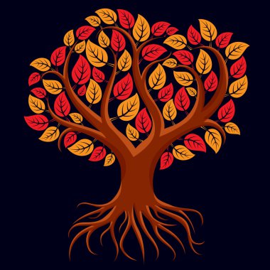 Güçlü kökleri ile dallı ağaç