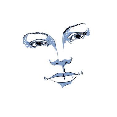 Yüz kız olumlu duygusal ifadeleri ile