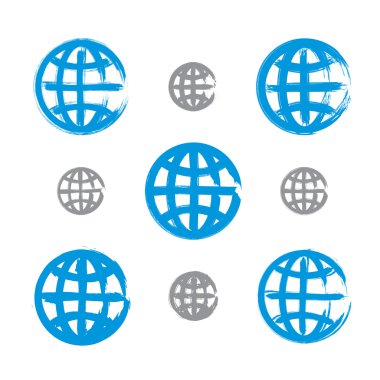 Hand-painted earth globe icons