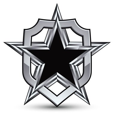 Celebrative silver emblem with star