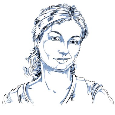 Distrustful woman with stylish haircut