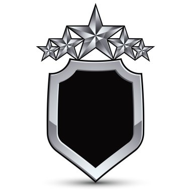 Festive black emblem with silver stars