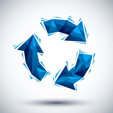 Blue recycle geometric icon